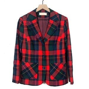 Pendleton Red Plaid Virgin Wool Blazer